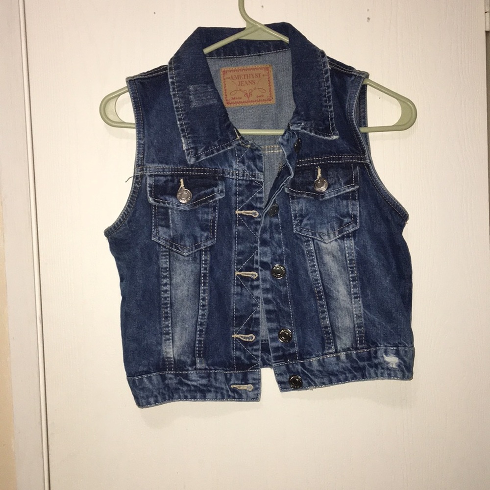 Denim mini-vest